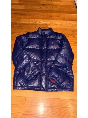 Polo by Ralph Lauren Navy Puffer Jacket with Red Lining XL (18-20)